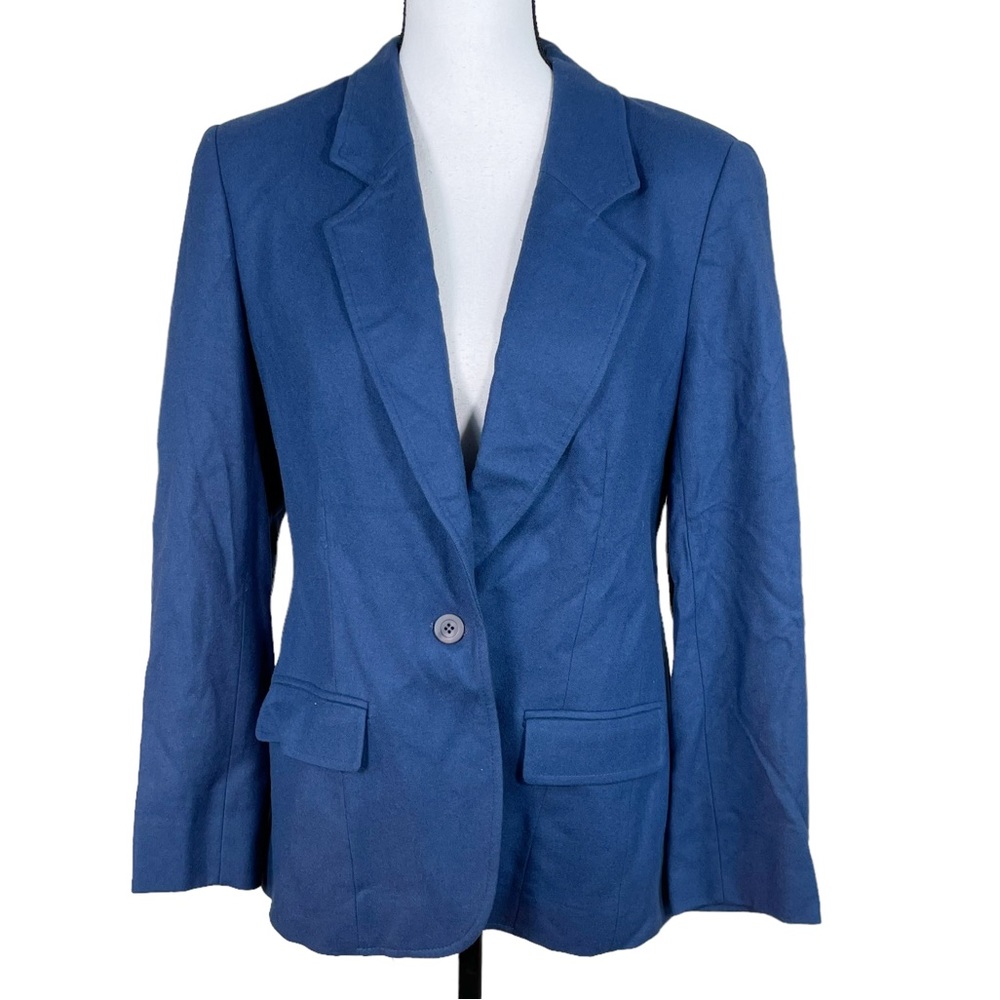 Pendleton Vintage Navy Wool One Button Blazer - image 1